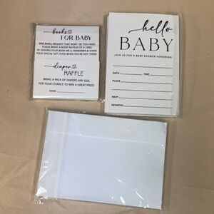 Baby Shower Invitation and Raffle Card Set Books for Baby and Diaper Raffle new